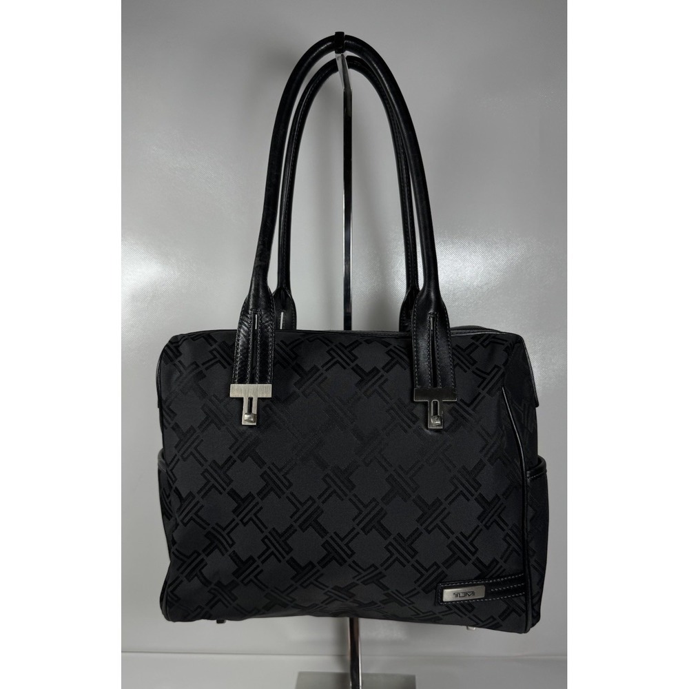 Tumi Signature Collection Tote Bag Double Handle Purse Black Travel Everyday